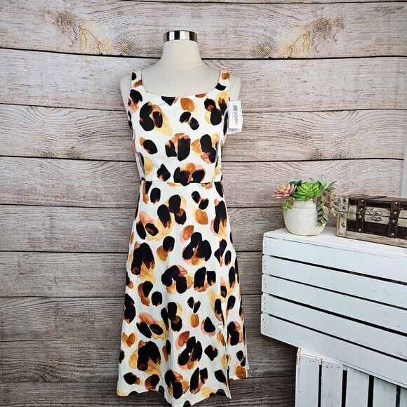 NWT LuLaRoe Navy Animal Print Sleeveless Midi Dress Abstract Pattern‎ L - Picture 1 of 9